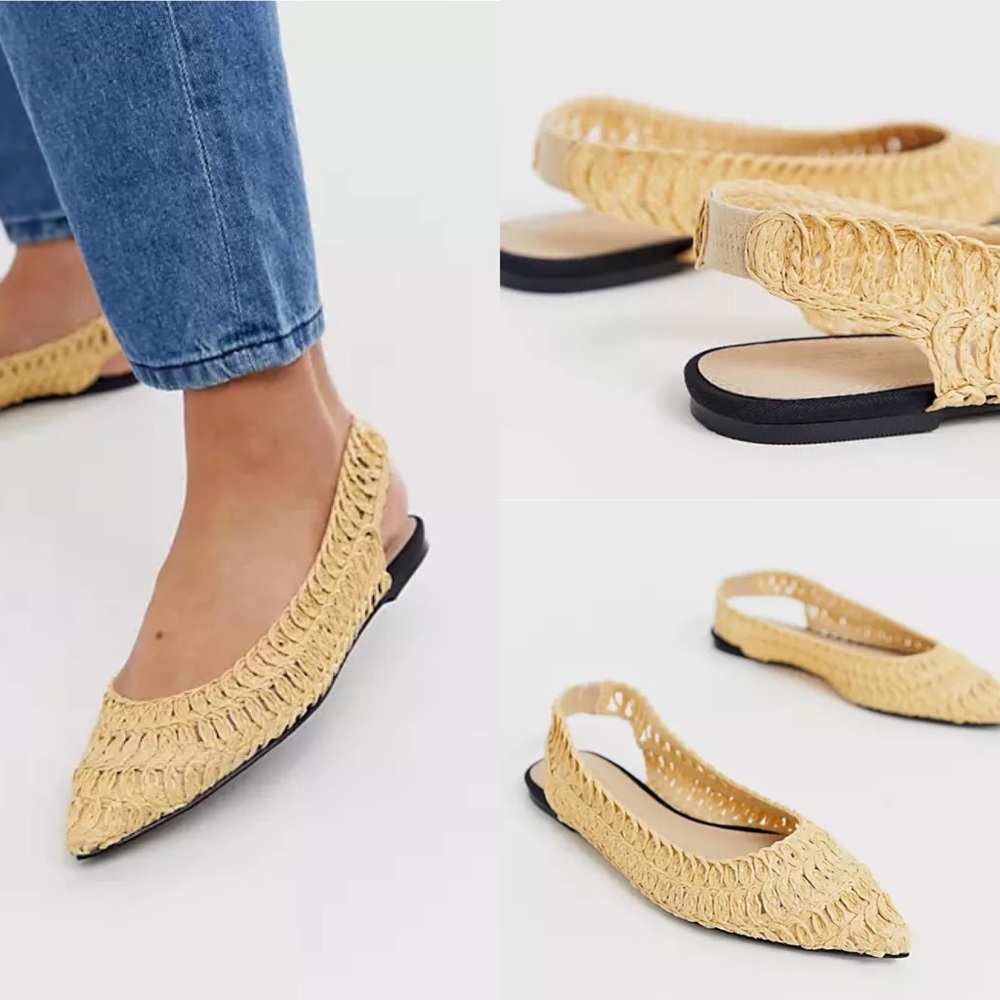 ASOS Design Lively slingback ballet flats- butter yellow on trend 🧈